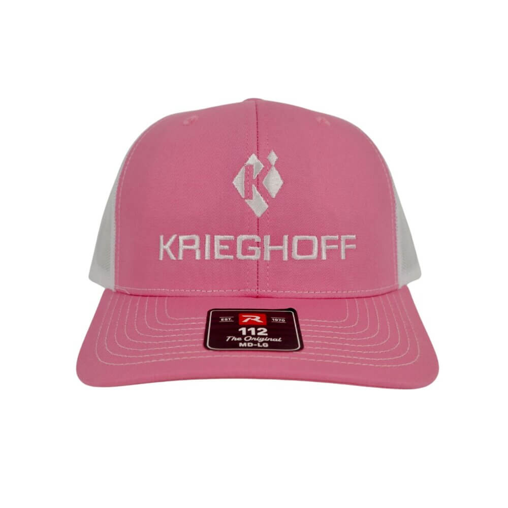Krieghoff “Richardson” Trucker Hat, Pink/White