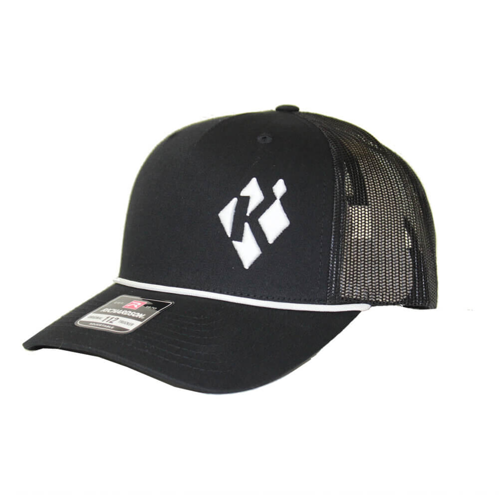 Krieghoff “Richardson” Trucker Hat w/ ROPE, Black/White